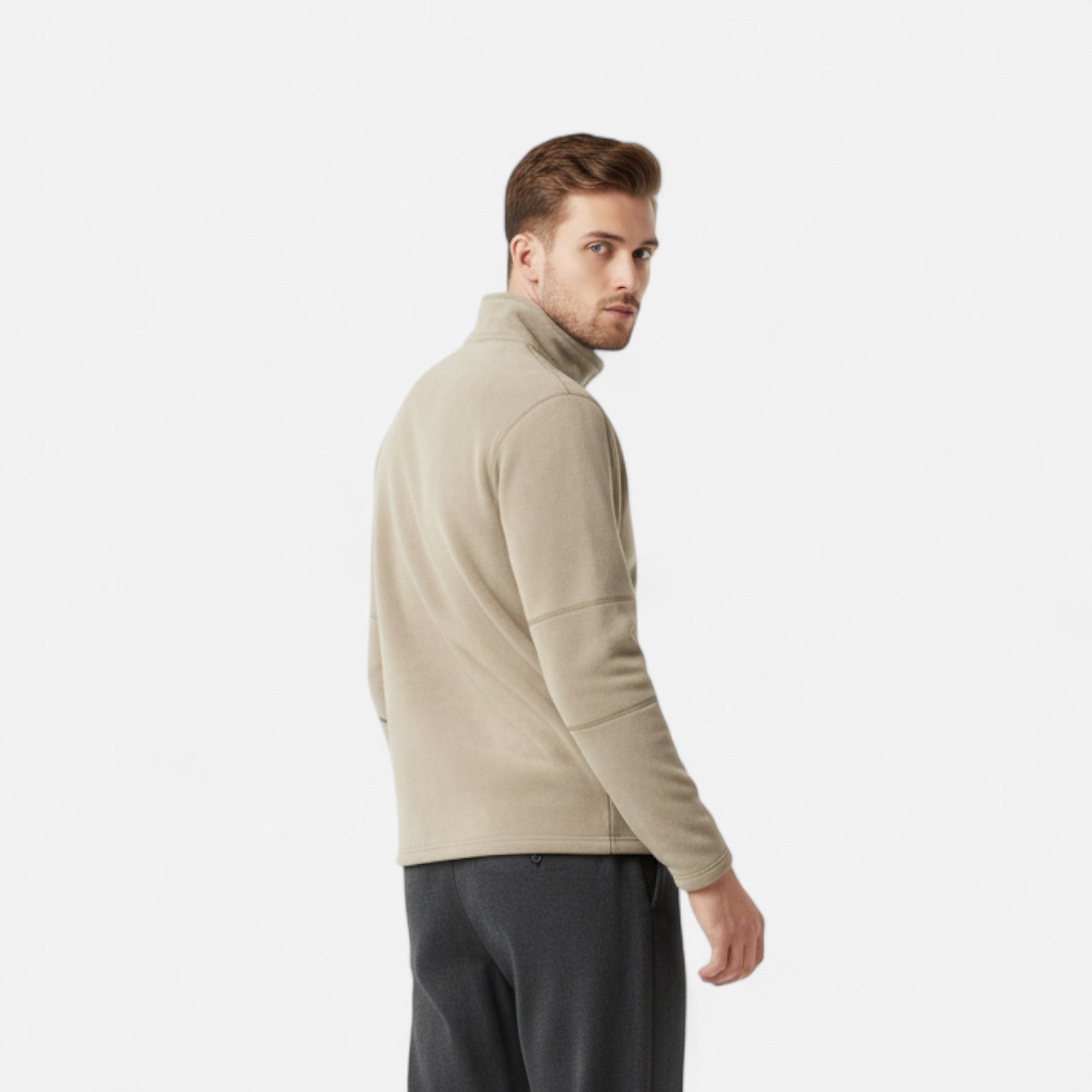 Ancienne Monde | Męski polarowy sweter z zamkiem na jesień i zimę