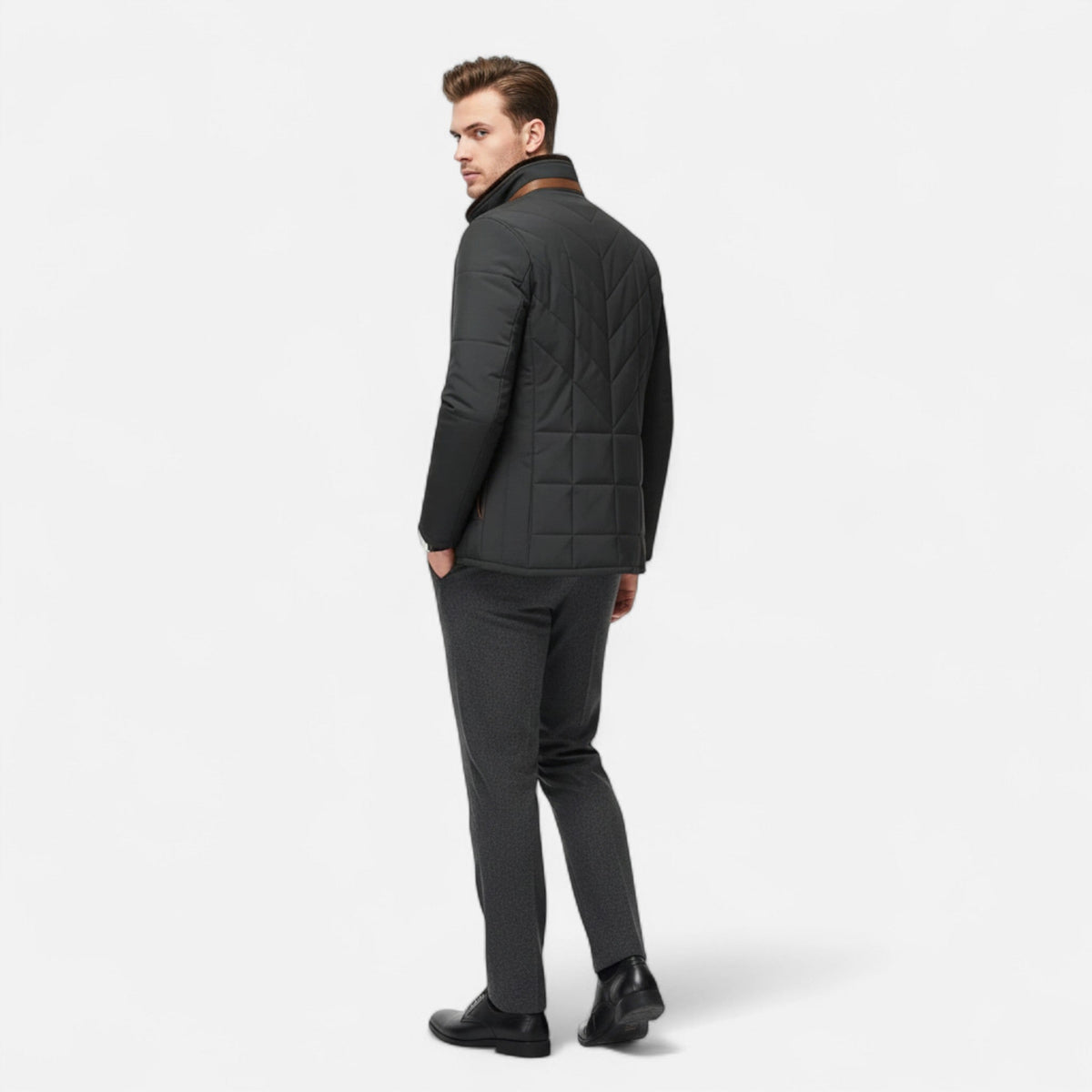 Men’s quilted polyester jacket – Timeless structured fit