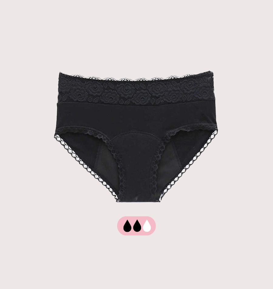 Hipster Menstrual with Floral Lace Period