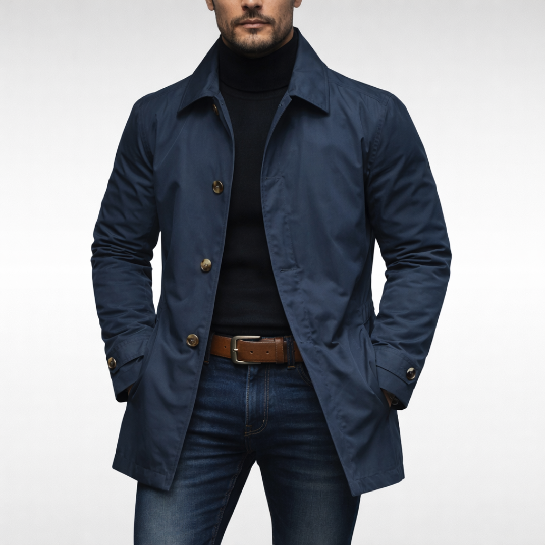 Cappotto da uomo – Resistente alle intemperie, con fodera trapuntata e taglio aderente