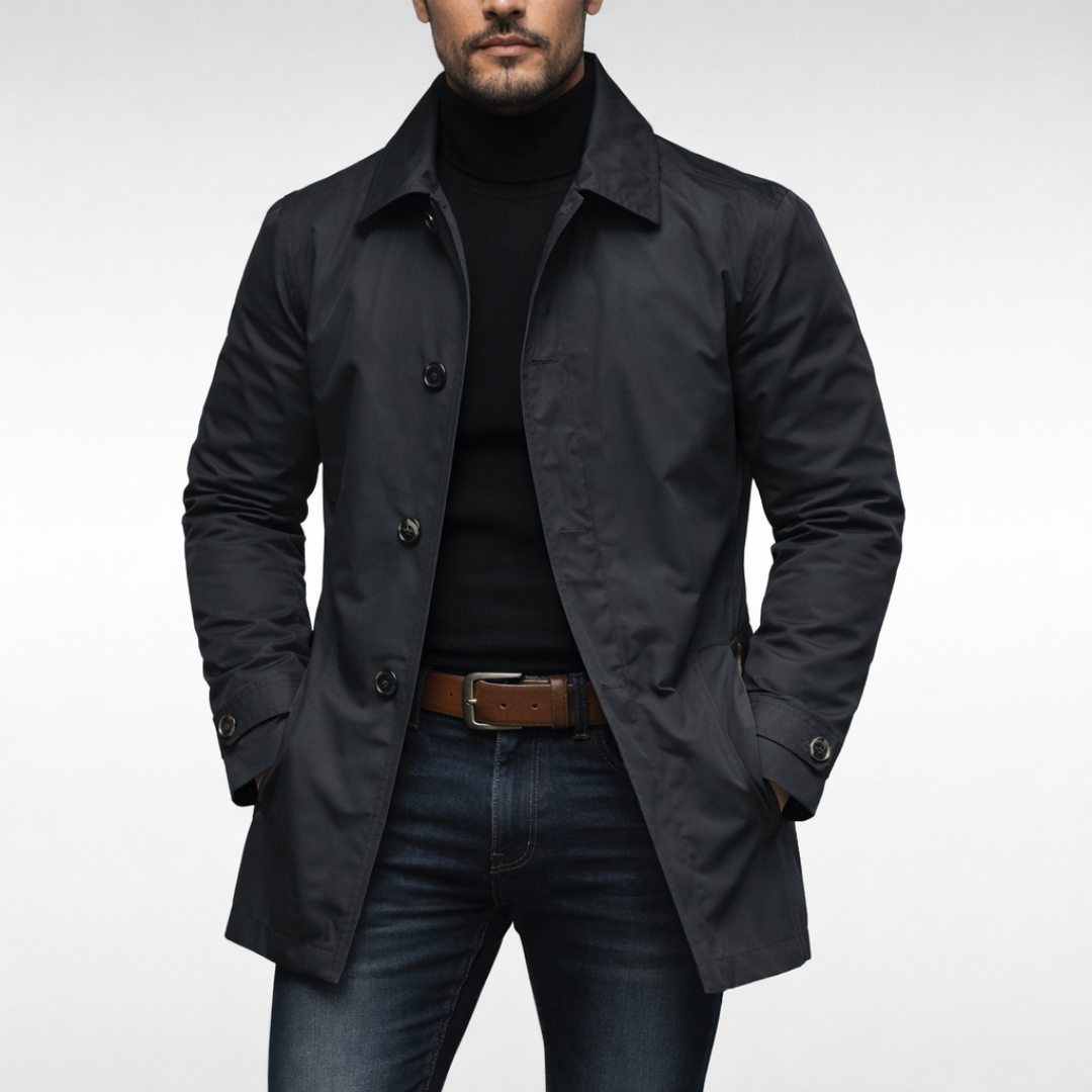 Cappotto da uomo – Resistente alle intemperie, con fodera trapuntata e taglio aderente