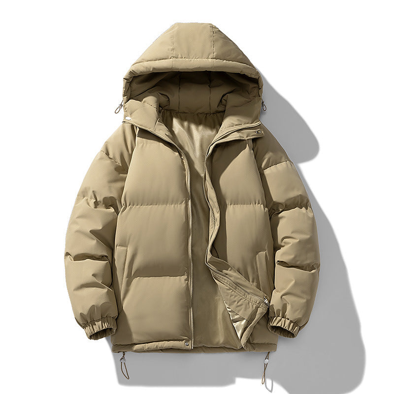 Men’s Quilted Puffer Jacket - Soft Hood and Elastic Cuffs, Regular Fit