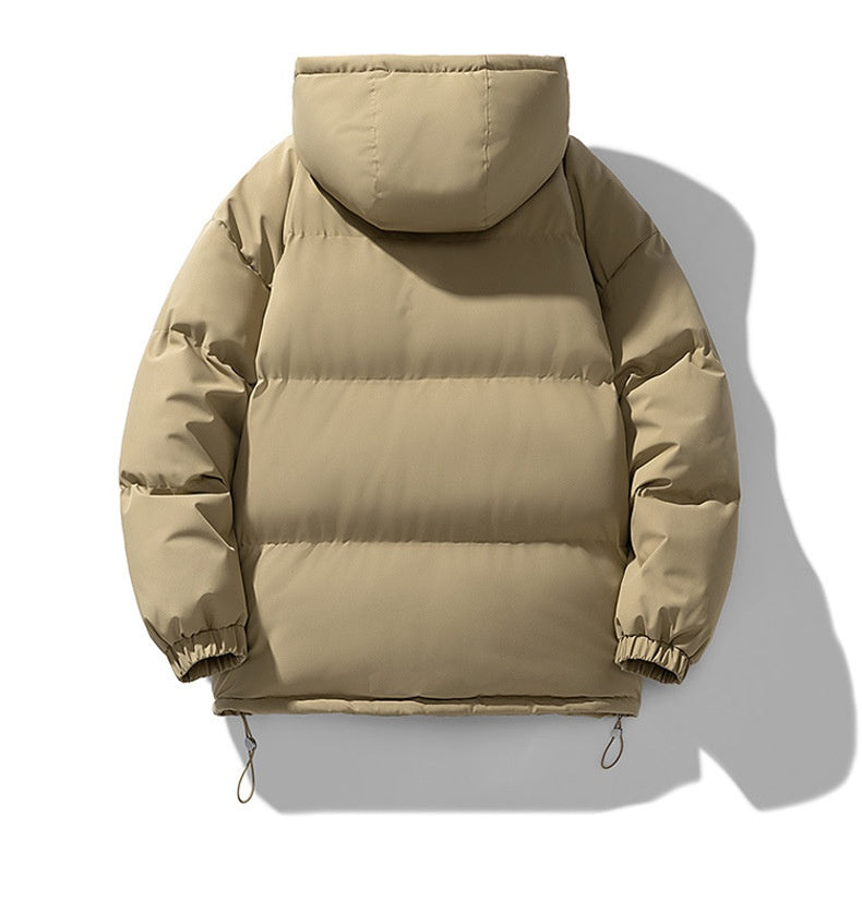 Men’s Quilted Puffer Jacket - Soft Hood and Elastic Cuffs, Regular Fit