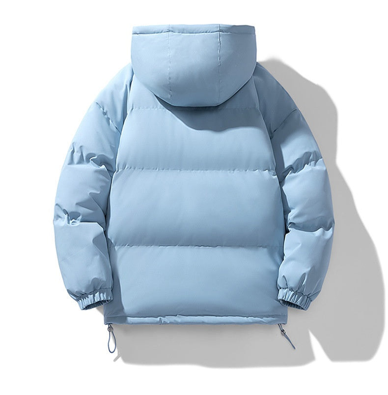 Men’s Quilted Puffer Jacket - Soft Hood and Elastic Cuffs, Regular Fit