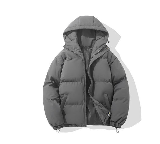 Men’s Quilted Puffer Jacket - Soft Hood and Elastic Cuffs, Regular Fit