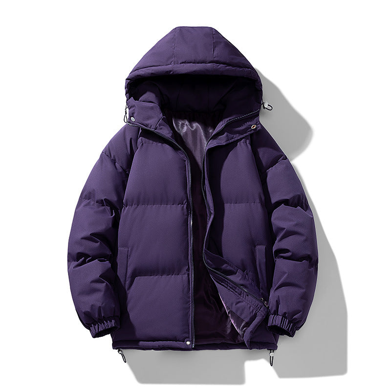 Men’s Quilted Puffer Jacket - Soft Hood and Elastic Cuffs, Regular Fit