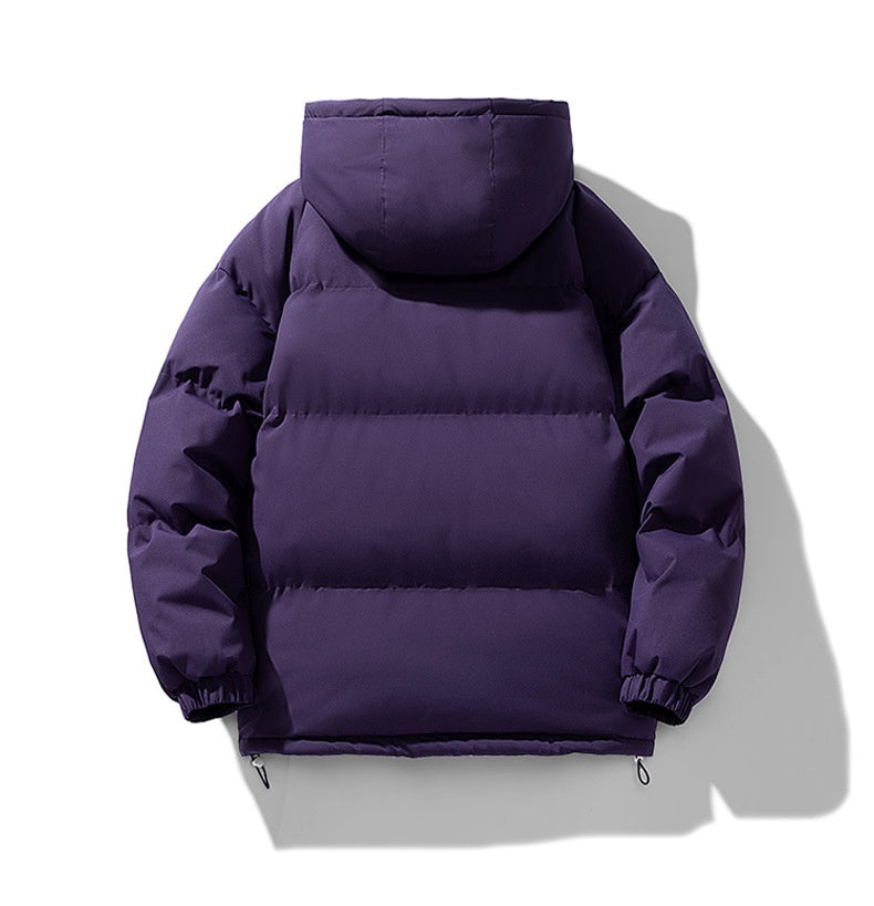 Men’s Quilted Puffer Jacket - Soft Hood and Elastic Cuffs, Regular Fit