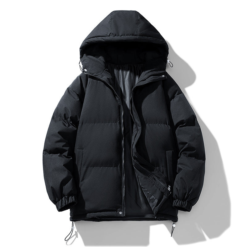 Men’s Quilted Puffer Jacket - Soft Hood and Elastic Cuffs, Regular Fit