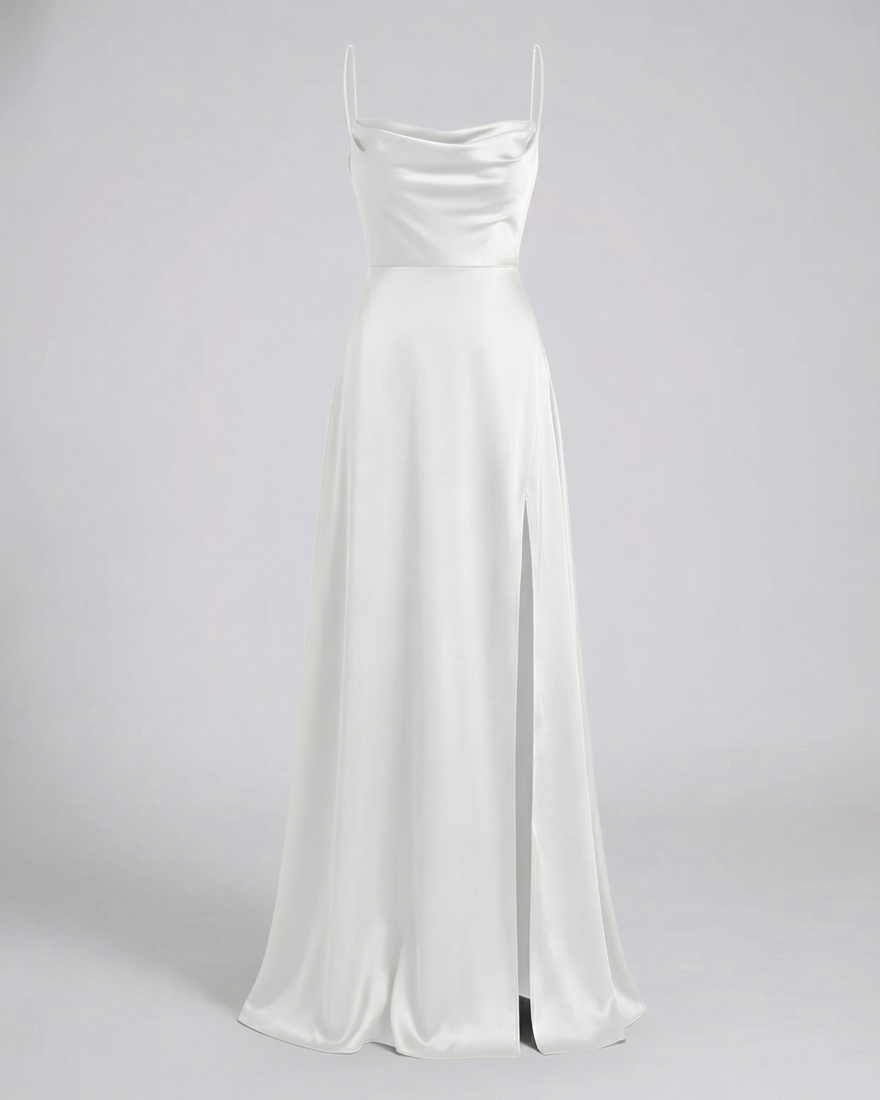 Robe longue de cocktail femme - drapé élégant à fines bretelles - mariage