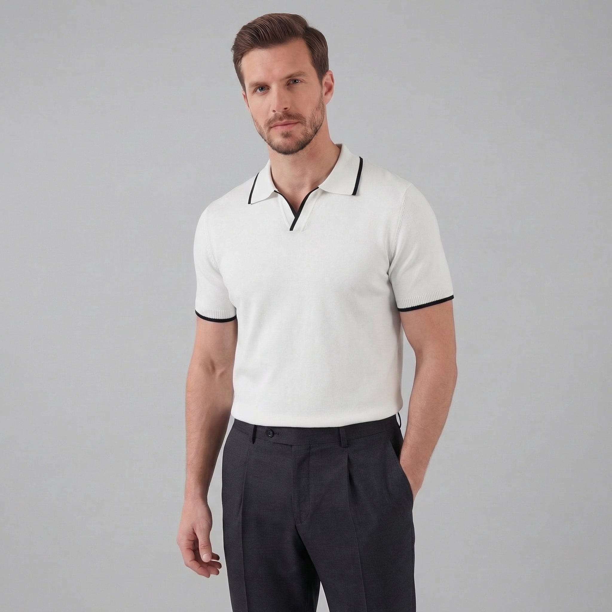 Polo sans bouton | haut maille homme casual