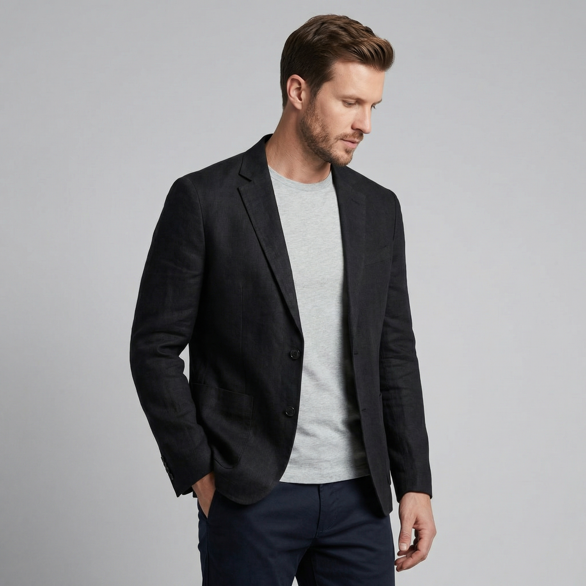 Lniana marynarka męska | elegancki blezer na wakacje