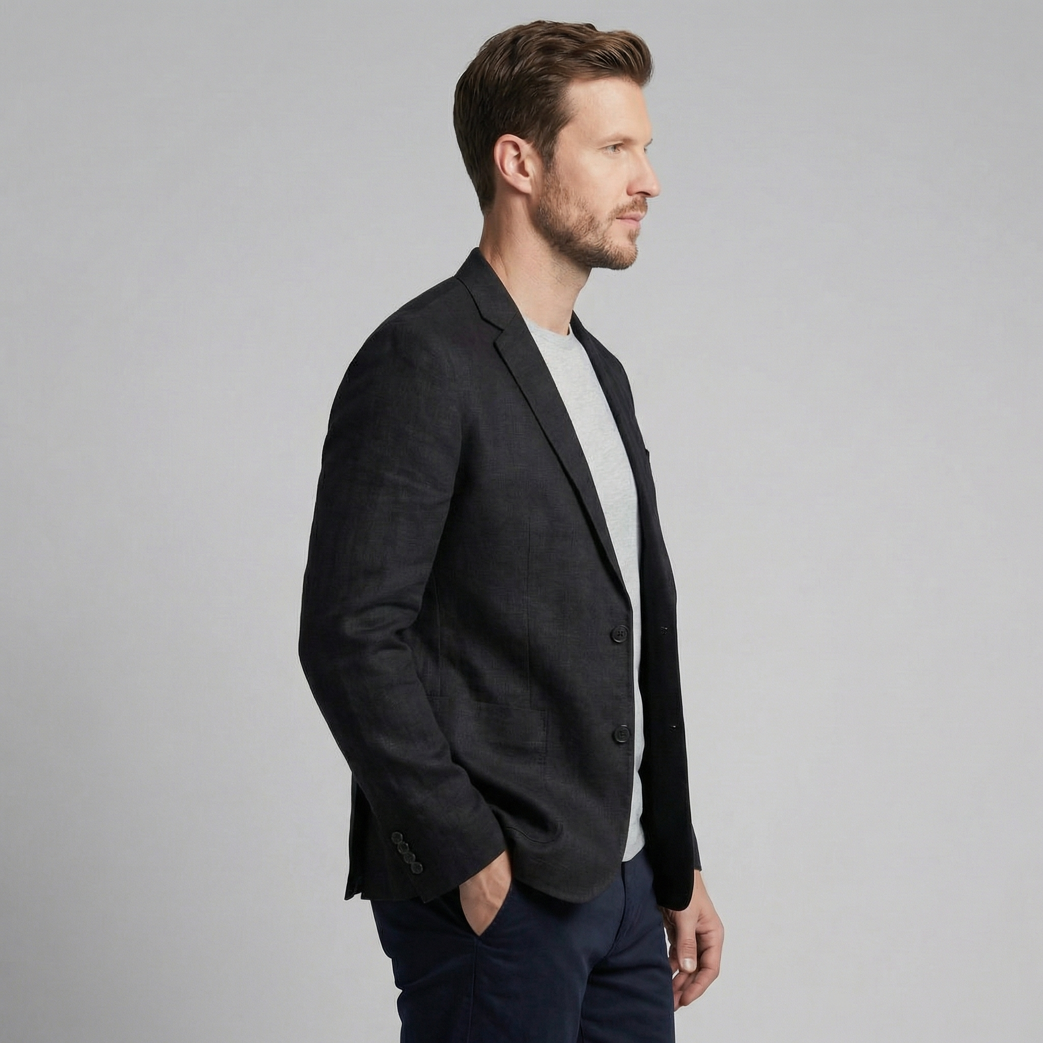 Lniana marynarka męska | elegancki blezer na wakacje