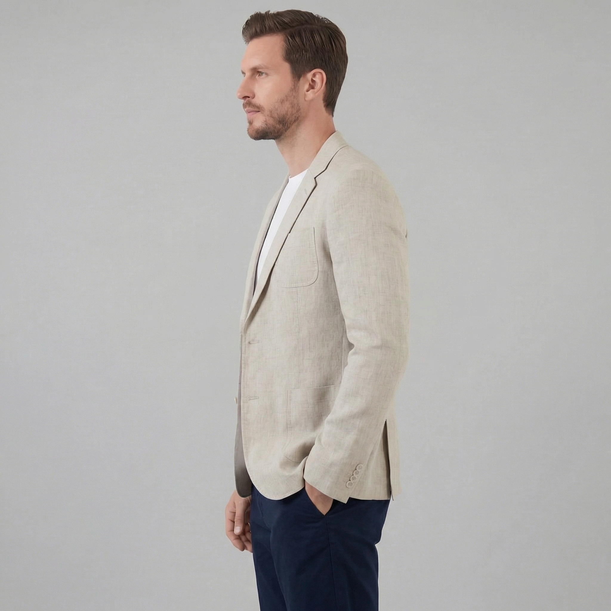 Lniana marynarka męska | elegancki blezer na wakacje