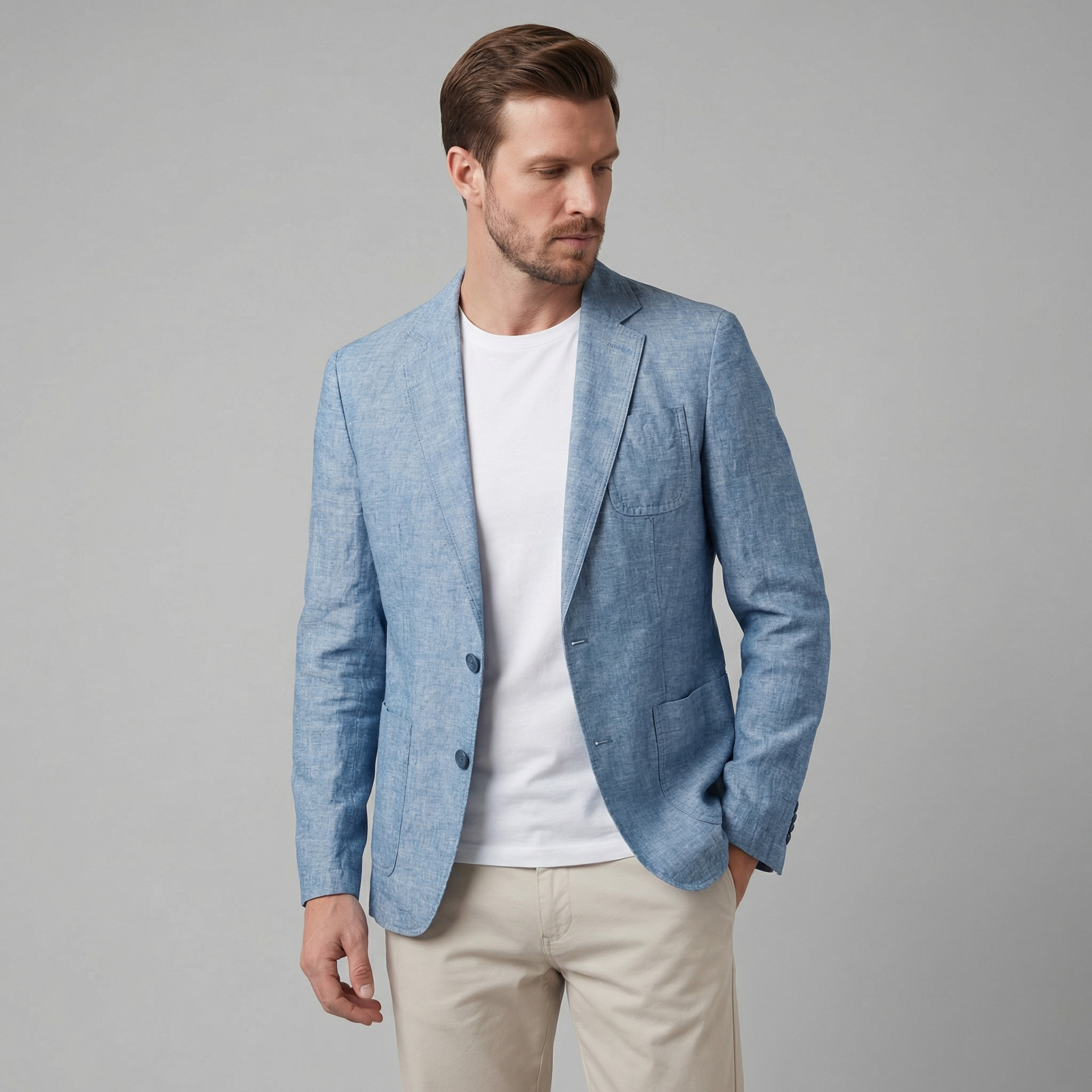 Pánská lněná vesta | elegantní sako na dovolenou
