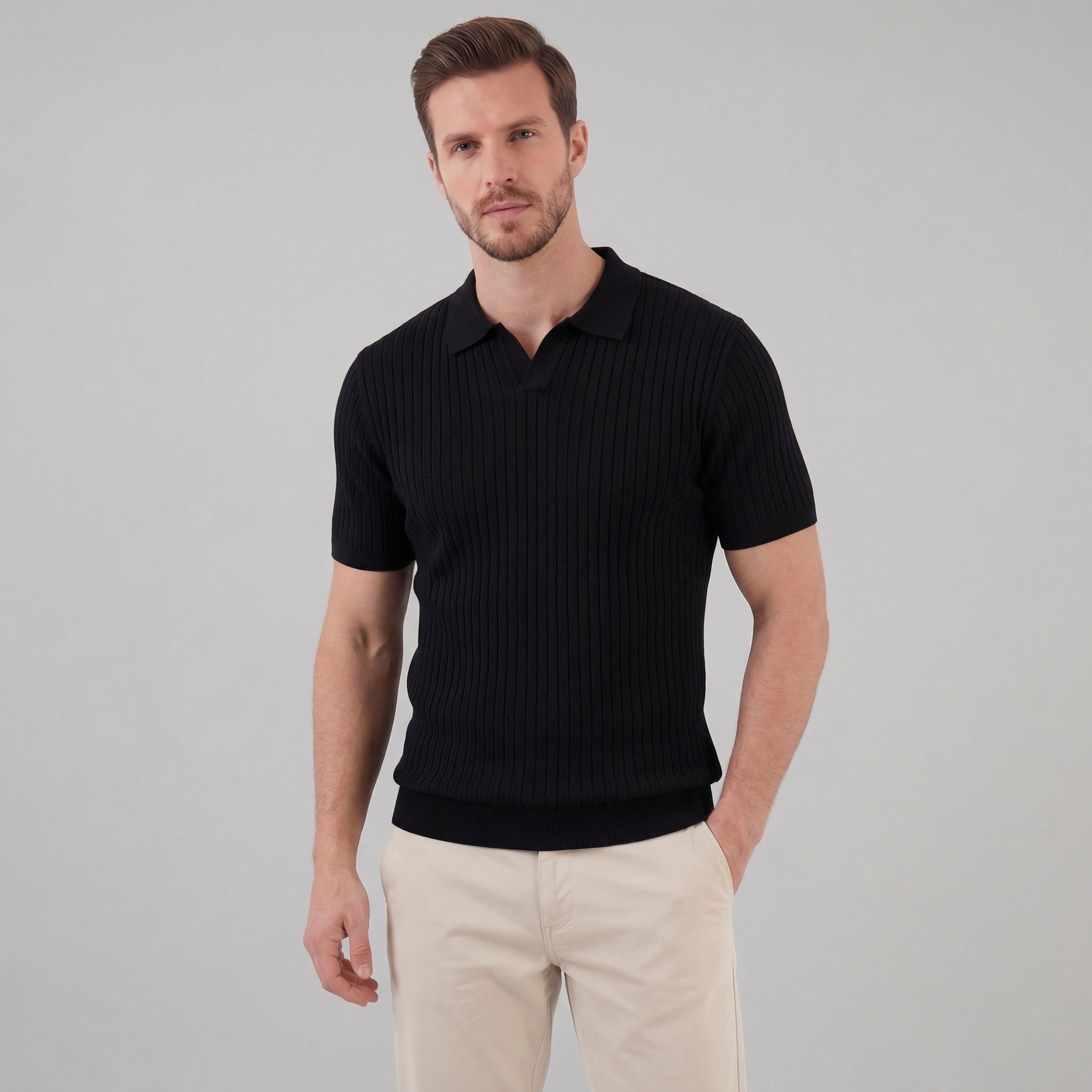 Haut polo sport | ensemble maille texturée