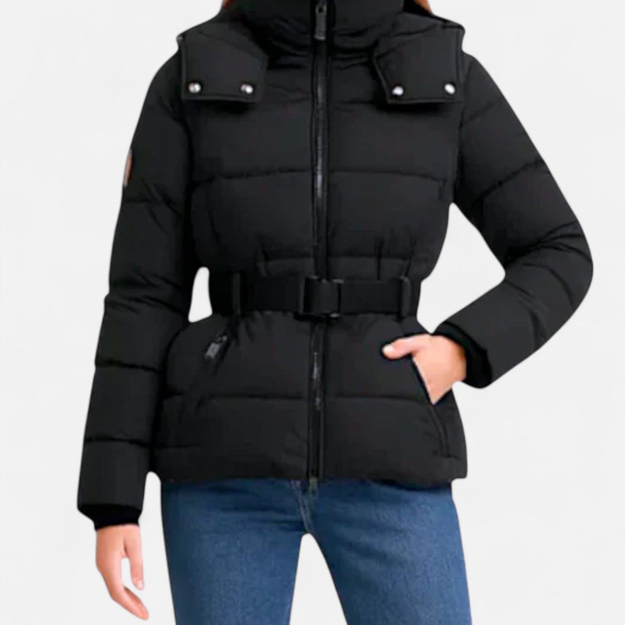 Doudoune Femme – Ceinture Ajustable et Finition Déperlante Élégante