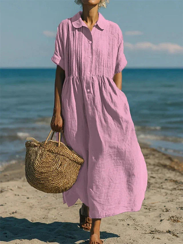 Robe Longue Chemisier Femme Midi