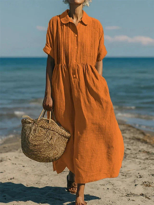Robe Longue Chemisier Femme Midi