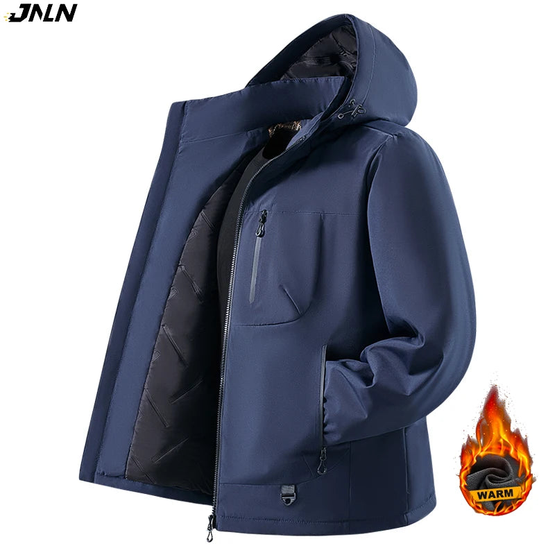 Men's Polyester Windbreaker Jacket – Insulating Graphene Lining