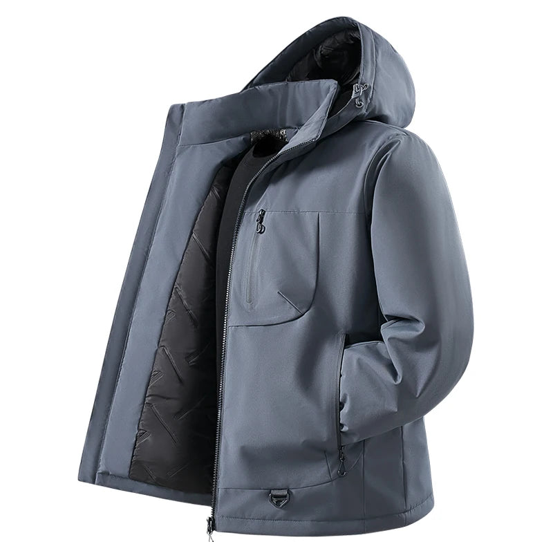 Men's Polyester Windbreaker Jacket – Insulating Graphene Lining