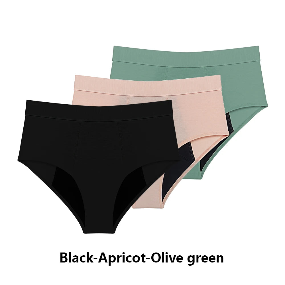 Pantaloni scurți pentru menstruație cu flux abundent, set de 3 bucăți