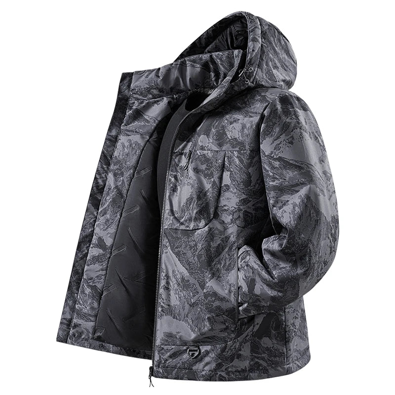 Men's Polyester Windbreaker Jacket – Insulating Graphene Lining