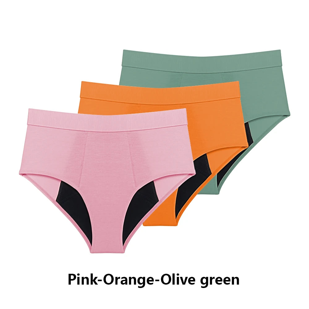 Pantaloni scurți pentru menstruație cu flux abundent, set de 3 bucăți