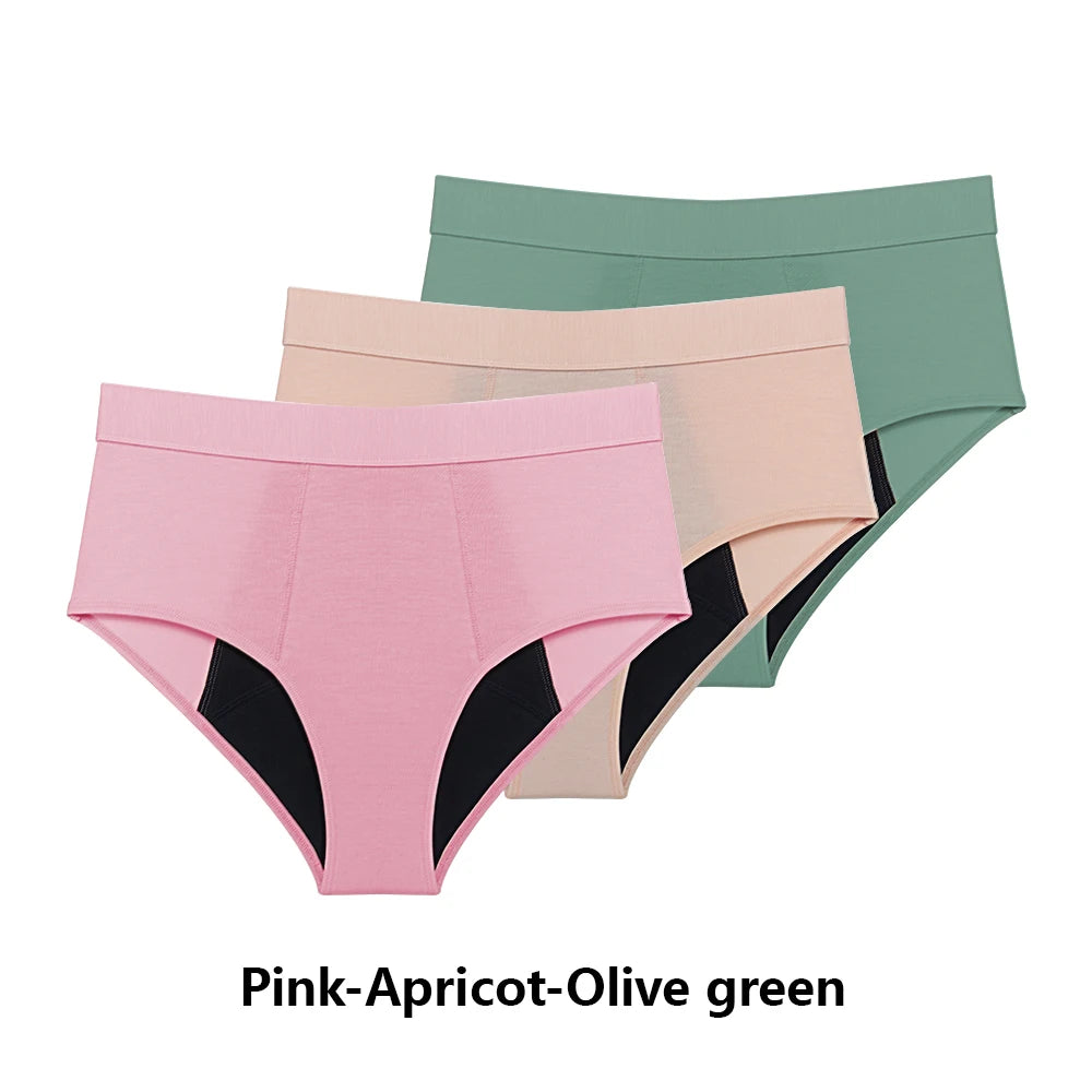 Pantaloni scurți pentru menstruație cu flux abundent, set de 3 bucăți