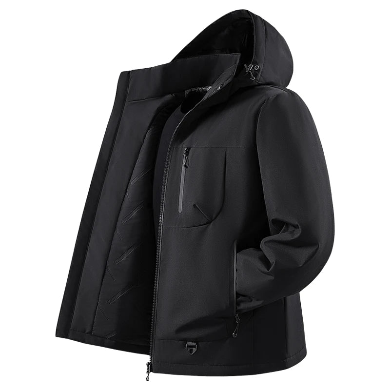 Men's Polyester Windbreaker Jacket – Insulating Graphene Lining