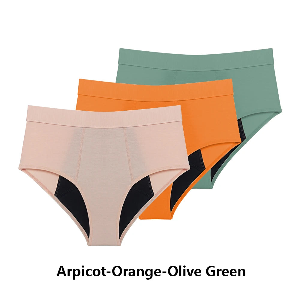 Pantaloni scurți pentru menstruație cu flux abundent, set de 3 bucăți
