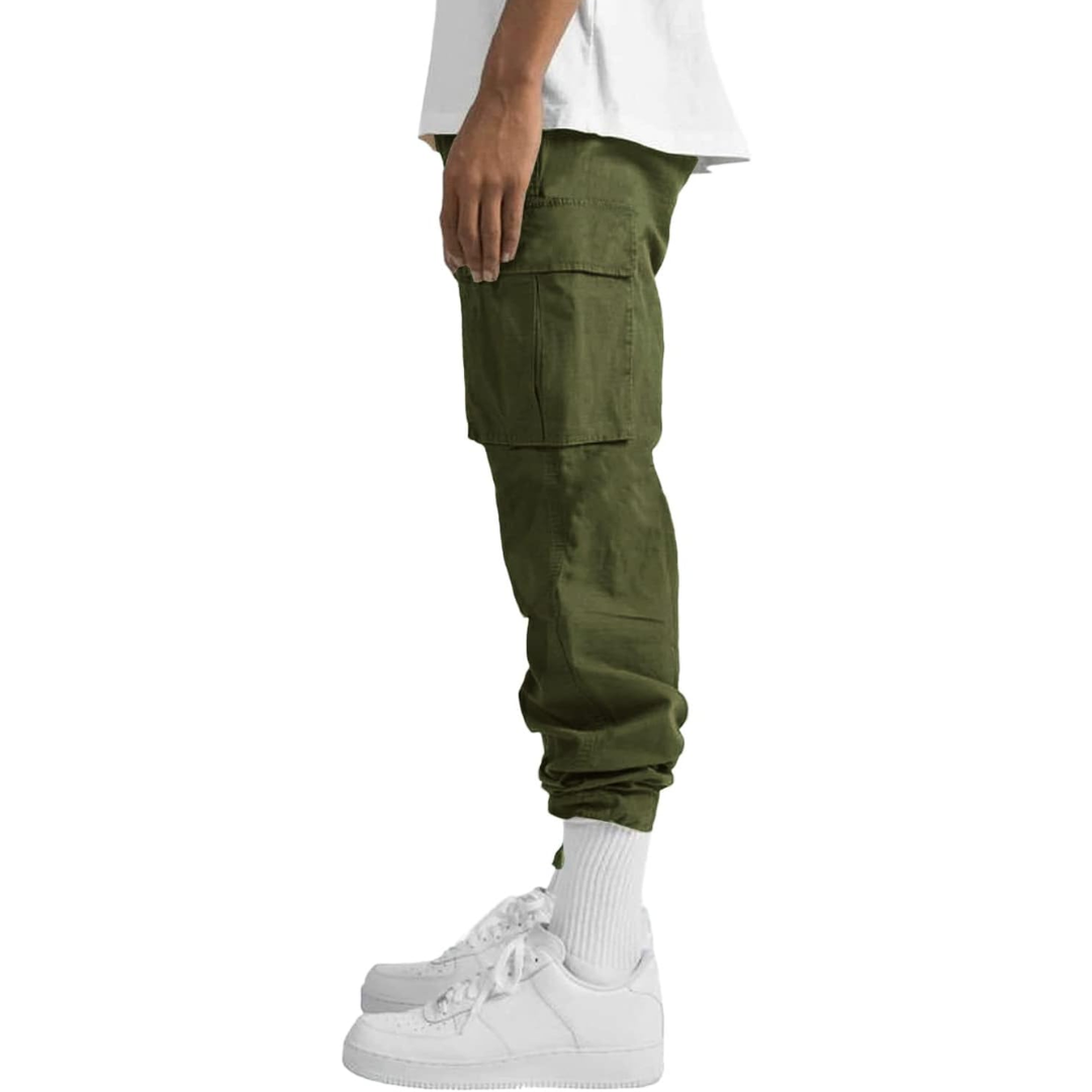 Pantalon Cargo Homme – Multipoches Taille Ajustable Coupe Décontractée