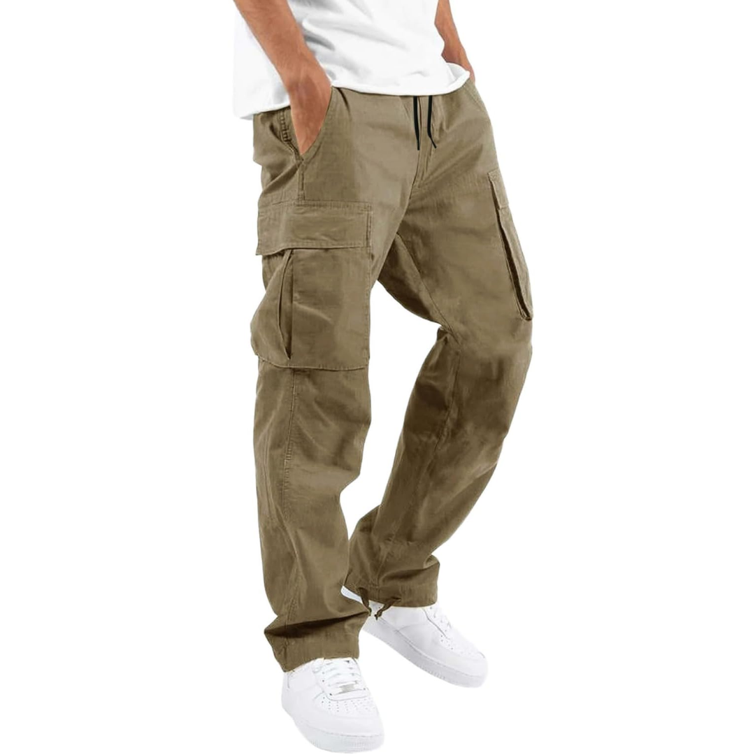 Pantalon Cargo Homme – Multipoches Taille Ajustable Coupe Décontractée