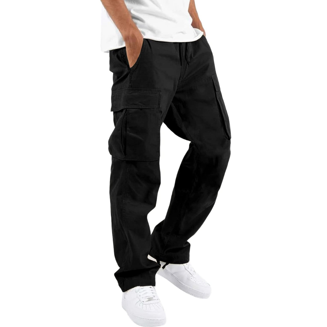 Pantalon Cargo Homme – Multipoches Taille Ajustable Coupe Décontractée