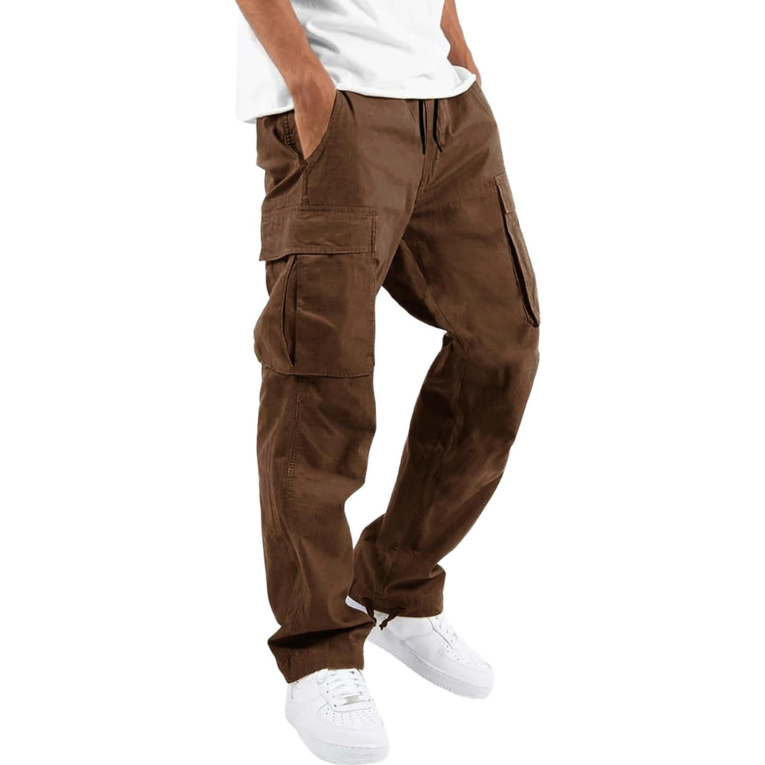 Pantalon Cargo Homme – Multipoches Taille Ajustable Coupe Décontractée