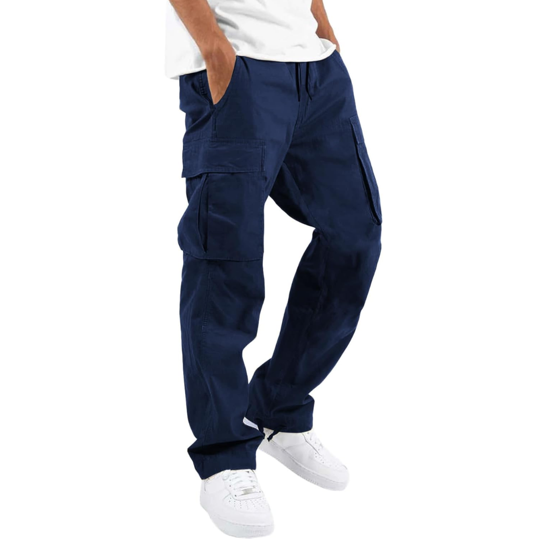 Pantalon Cargo Homme – Multipoches Taille Ajustable Coupe Décontractée