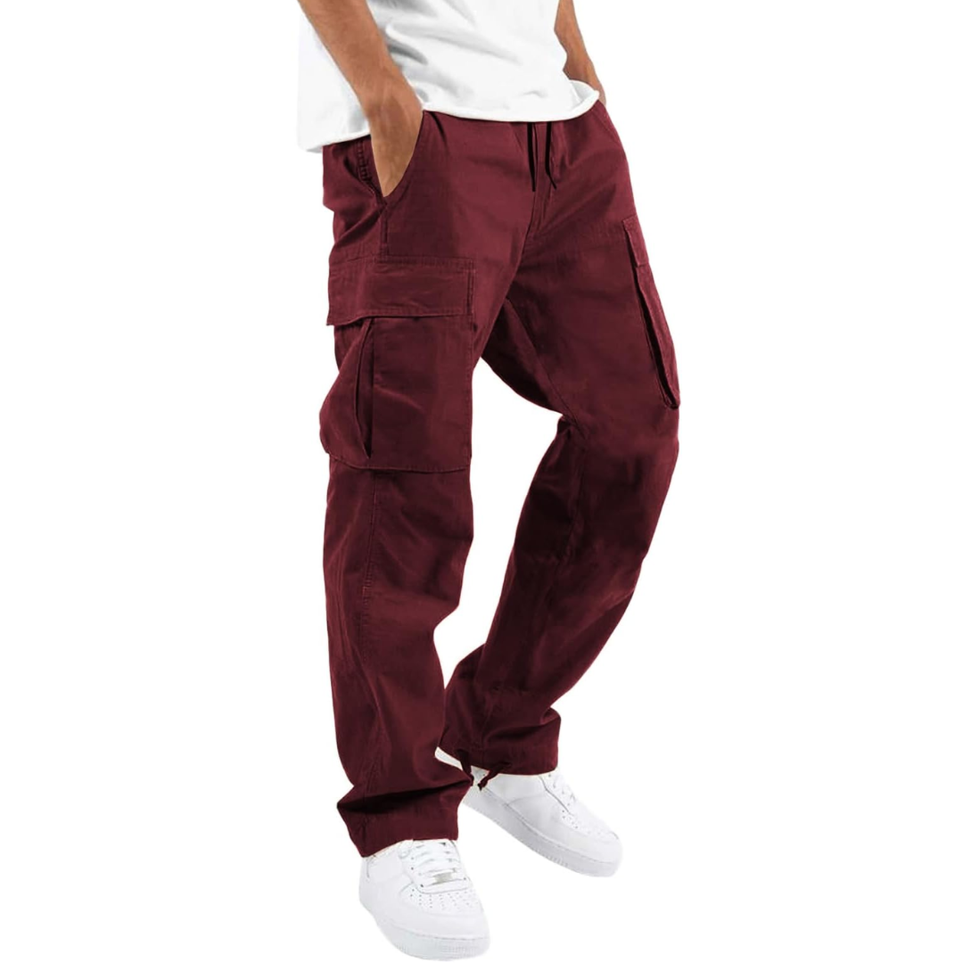 Pantalon Cargo Homme – Multipoches Taille Ajustable Coupe Décontractée