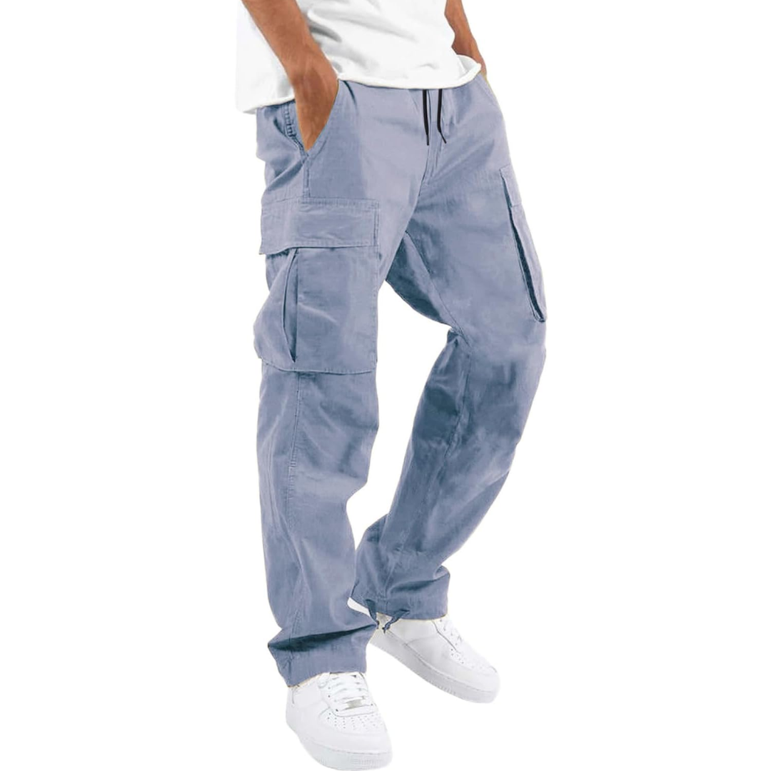 Pantalon Cargo Homme – Multipoches Taille Ajustable Coupe Décontractée