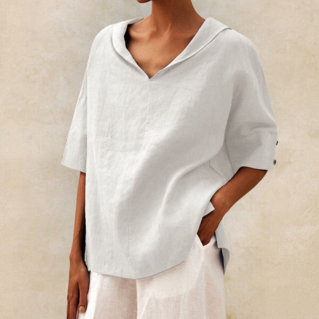 Top Femme Col V Fluide