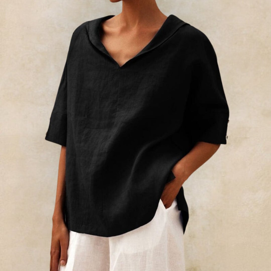 Top Femme Col V Fluide