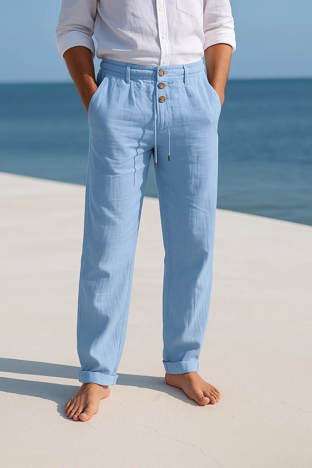 Bas De Pantalon Homme En Lin