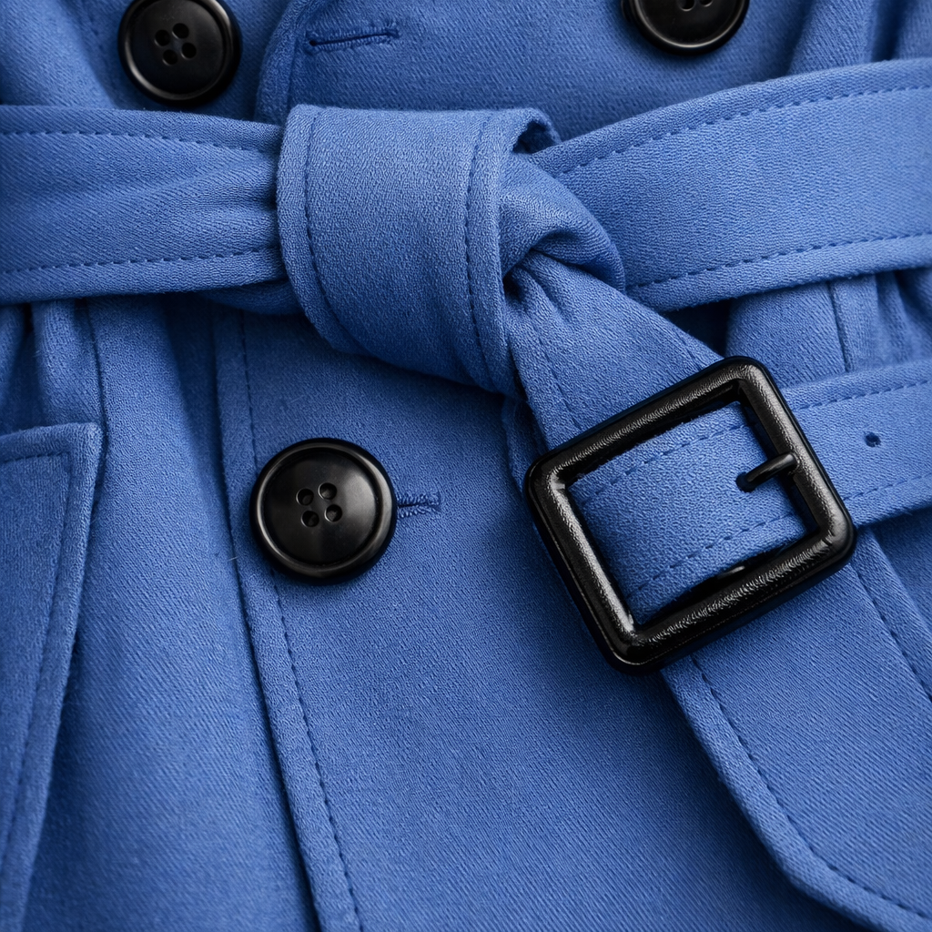 Női pamut trenchcoat – Állítható öv és hosszú, szabott fazon