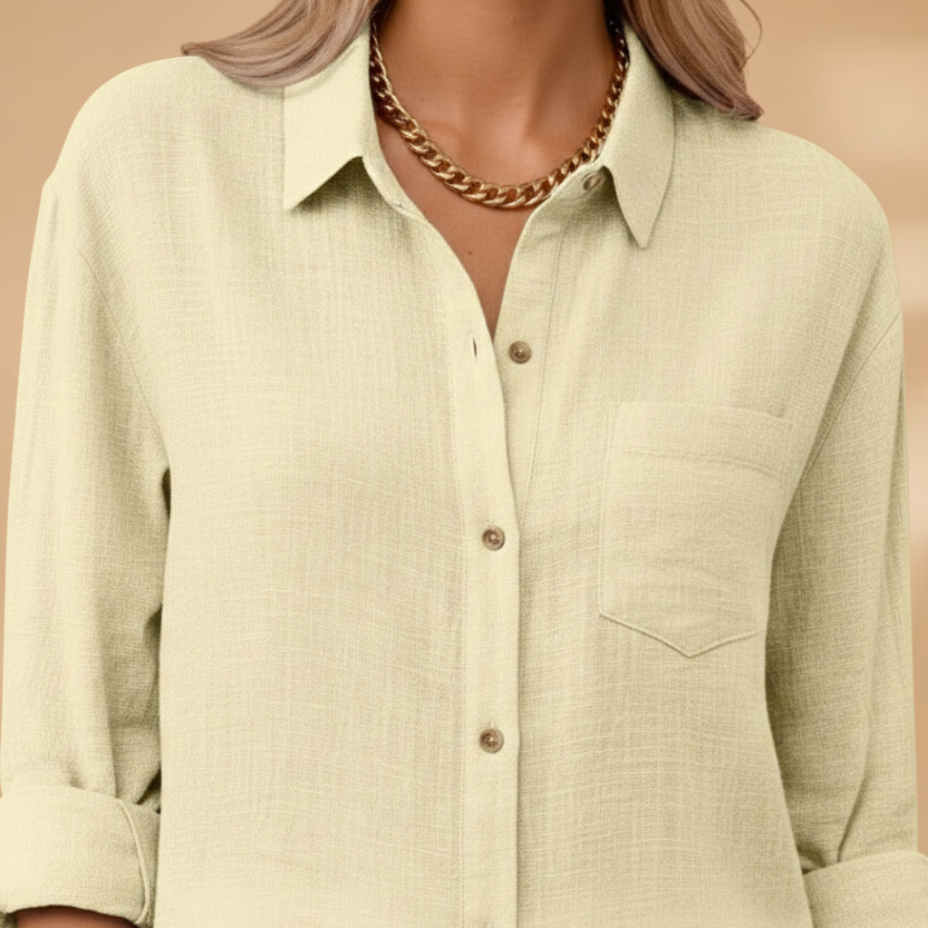 Tunique courte boutonnée femme — top ajusté uni sans poches | vacances