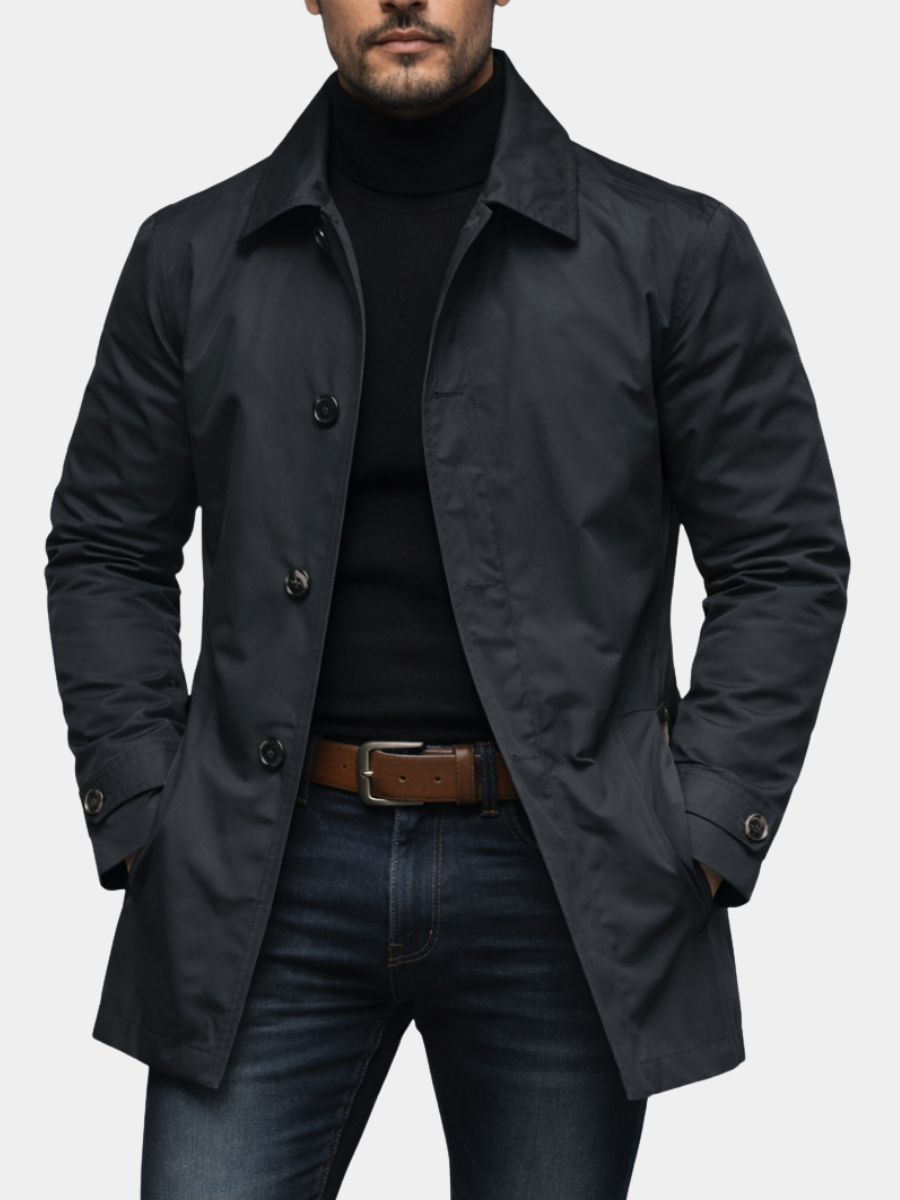 Cappotto da uomo – Resistente alle intemperie, con fodera trapuntata e taglio aderente
