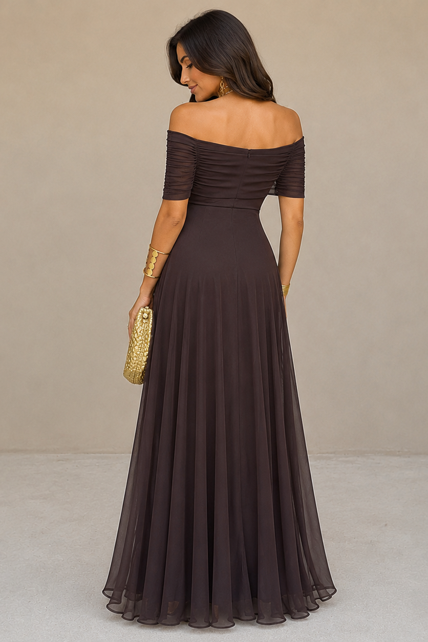 Robe maternité longue épaules dénudées