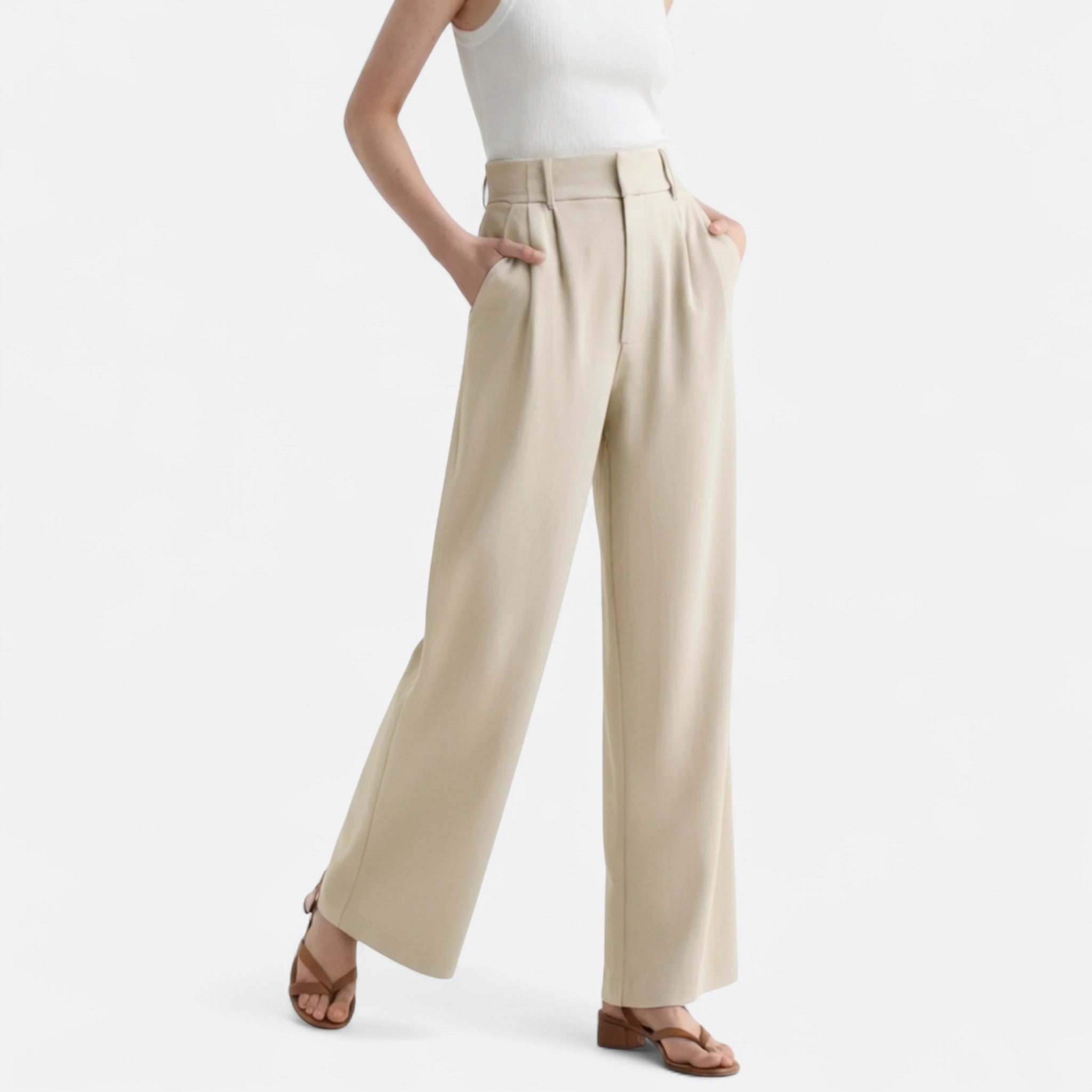 Ancienne Monde | Pantalon Femme Taille Haute Élégance Intemporelle