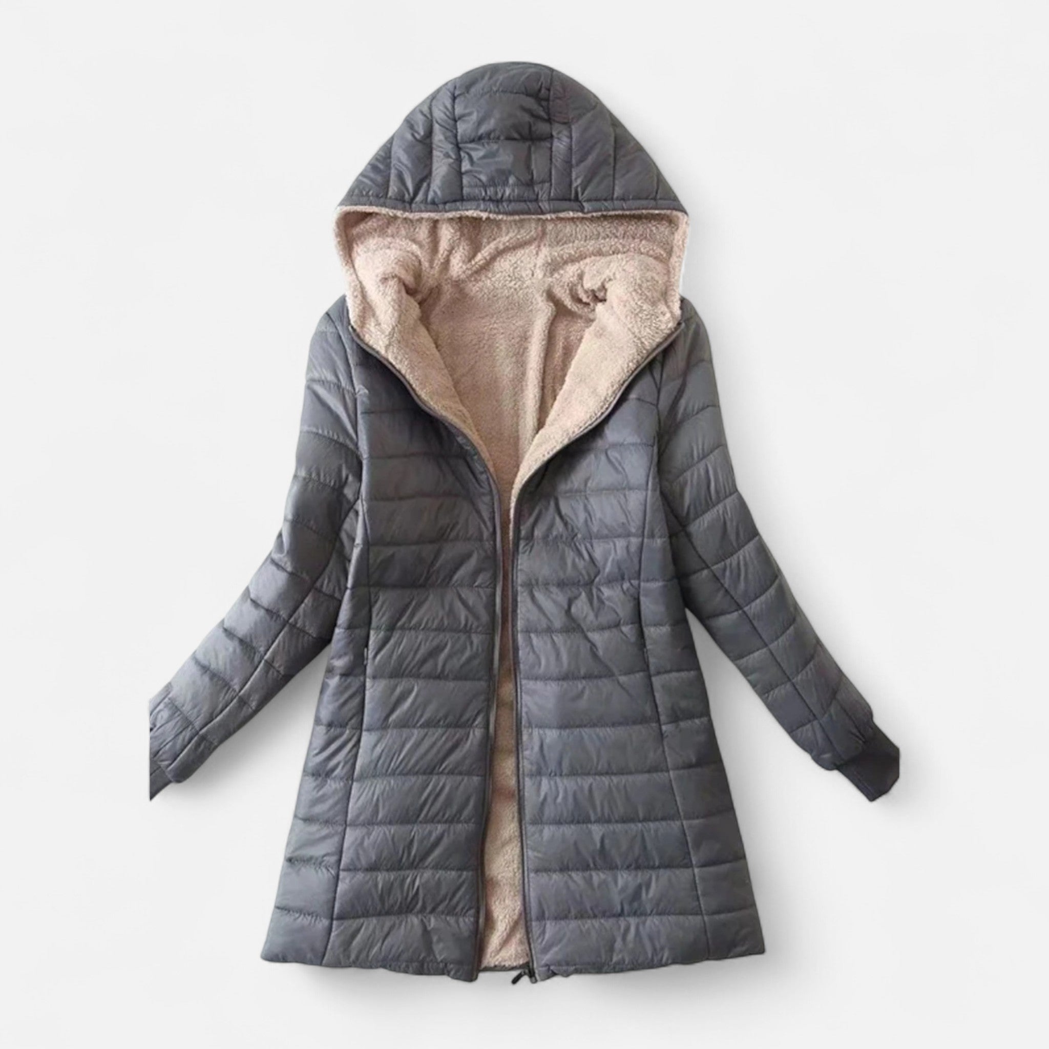 Ancienne Monde | Parka Femme Mi-Longue à Capuche et Doublure Laine d’Agneau