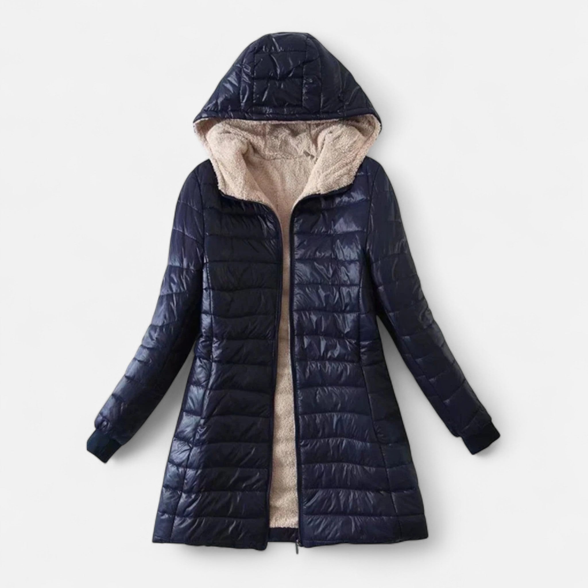 Ancienne Monde | Parka Femme Mi-Longue à Capuche et Doublure Laine d’Agneau