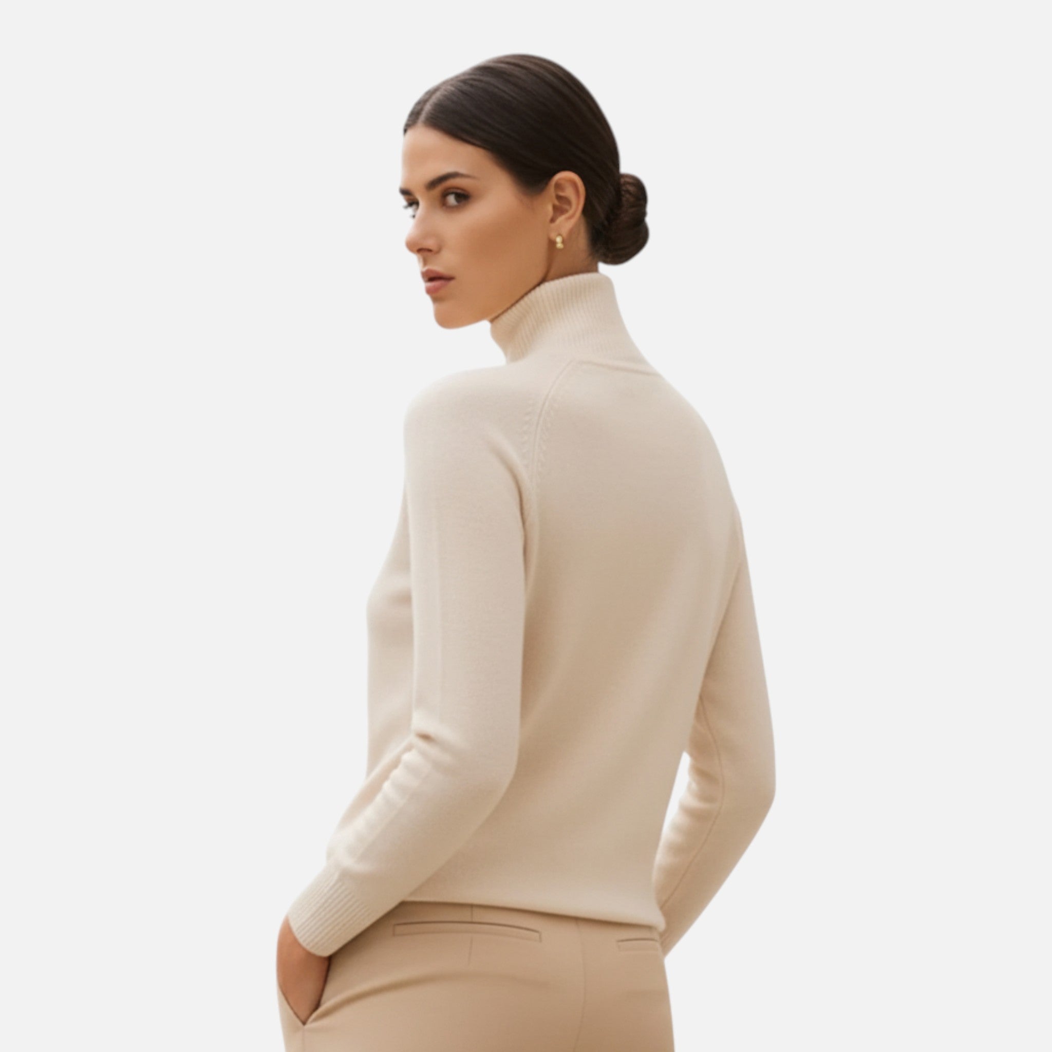 Ancienne Monde | Pull Col Roulé Laine Élégant Femme