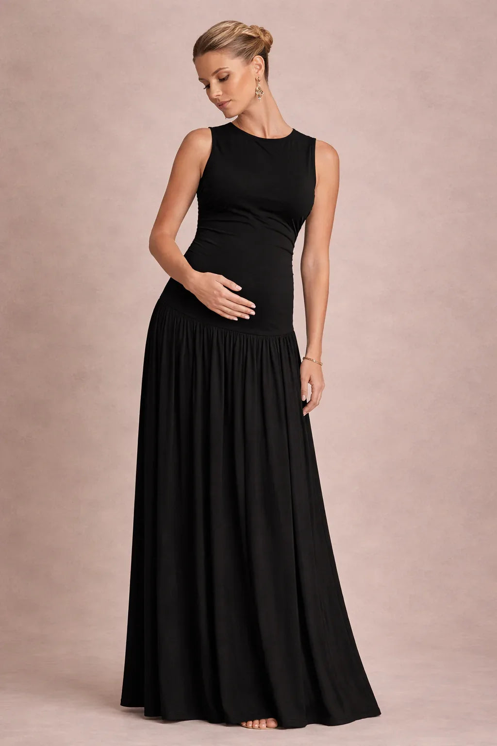 Robe maternité longue sans manches grossesse
