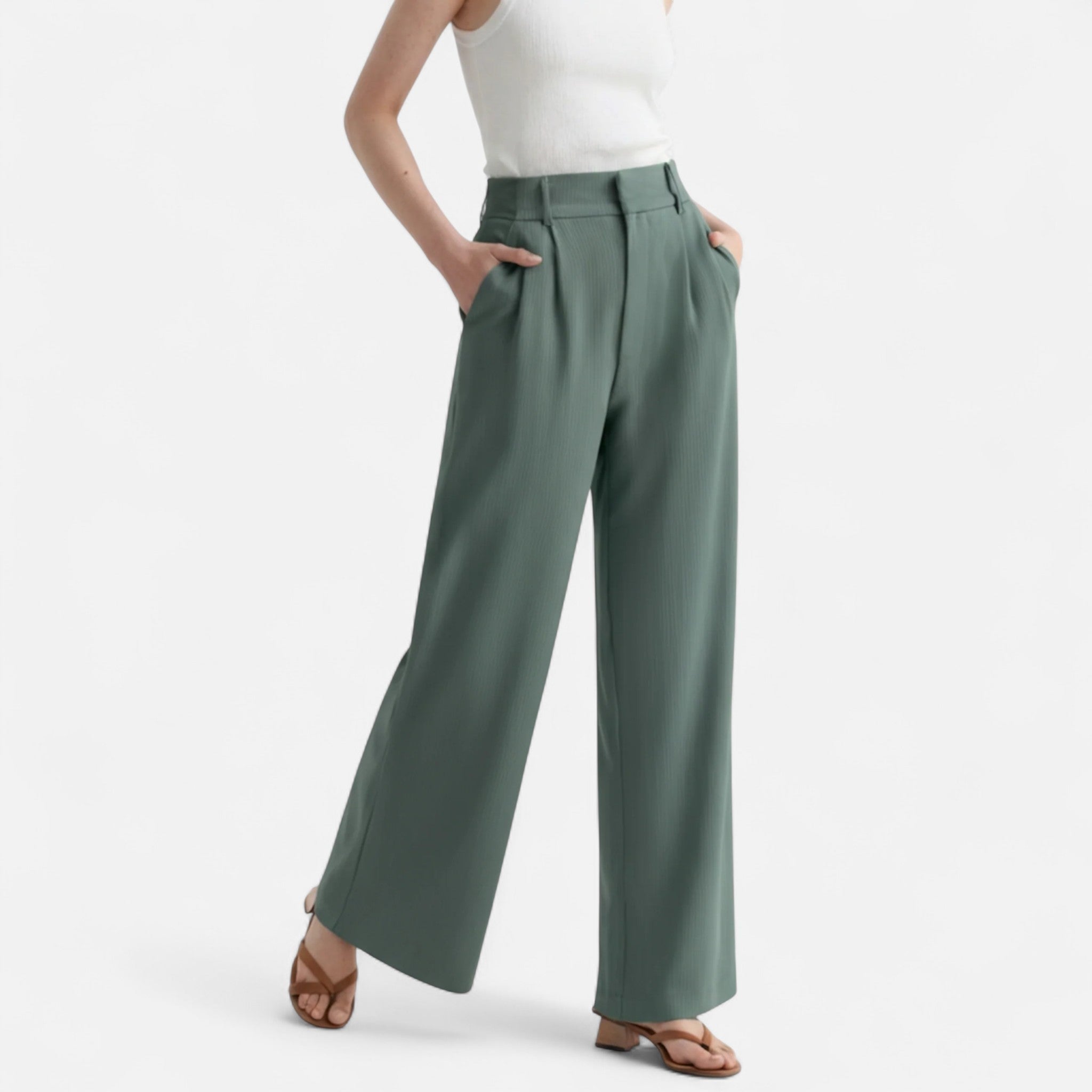 Ancienne Monde | Pantalon Femme Taille Haute Élégance Intemporelle